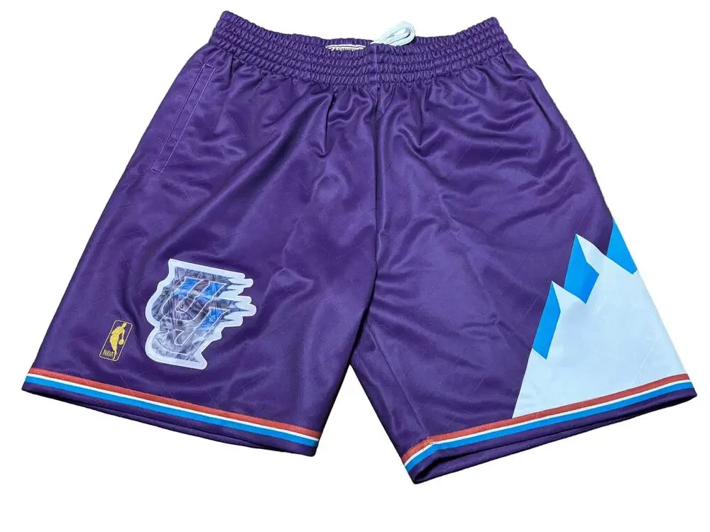 Utah Jazz Mitchell & Ness Hardwood Classic Swingman Road Shorts Blue Mens L New